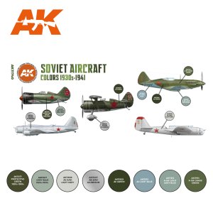 画像2: AKアクリル3G[AK11740][3G]ソビエト航空機カラー8色セット1930s-1941 (2)