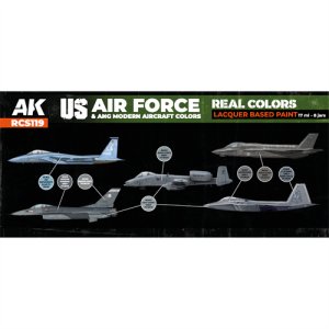 画像2: AKインタラクティブ[RCS119]US空軍＆州兵現用航空機カラー8色セット (2)