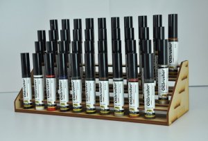 画像2: オイルブラッシャー用40本木製整理棚 (2)