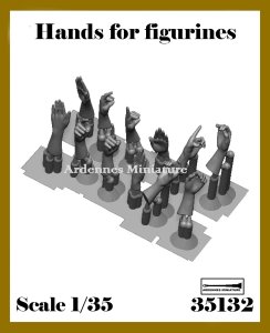 画像1: アルデンヌミニチュア[AR35132]1/35 汎用 フィギュア用スペアハンドセット(12個入) (1)