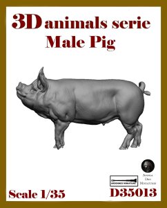 画像1: アルデンヌミニチュア[ARD35013]1/35 ジオラマアクセサリー 3D動物シリーズ オスのブタ (1)