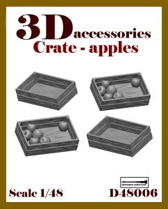 画像1: アルデンヌミニチュア[ARD48006]1/48 汎用 ジオラマアクセサリー 空きのリンゴ箱(4個入) (1)