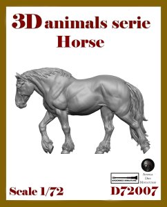 画像1: アルデンヌミニチュア[ARD72007]1/72 ジオラマアクセサリー 3D動物シリーズ 軍馬 (1)