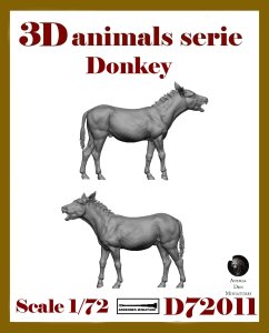 画像1: アルデンヌミニチュア[ARD72011]1/72 ジオラマアクセサリー 3D動物シリーズ ロバ(2体入) (1)