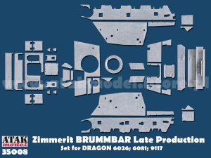 画像1: ATAK model[AT35008]1/35 WWII ドイツ IV号突撃戦車ブルムベア 後期生産車用ツィンメリットセット(ドラゴン用) (1)