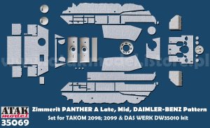 画像1: ATAK model[AT35069]1/35 WWII ドイツ パンサー戦車A型 前中期型/後期型 ダイムラーベンツ社製用ツィンメリットセット(タコム2098/2099/ダスヴェルクDW35010用) (1)