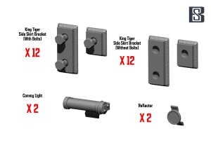 画像3: BSK Model[BSKC35026]1/35 WWII ドイツ キングタイガー/ヤークトタイガー サイドスカートブラケット/車間表示灯/反射灯セット(2両分入) (3)