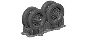 画像2: BSK Model[BSKW35001]1/35 WWII ドイツ ツェンダップKS750オートバイ用ホイールセット(アカデミー用) (2)