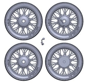 画像4: BSK Model[BSKW35002]1/35 WWII ドイツ ツェンダップKS600オートバイ用ホイールセット(タミヤ用) (4)