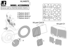 画像3: Hauler[HLX48372]1/48 WWII米 1942年型スタッフカー 塗装マスクセット(タミヤ32559用) (3)