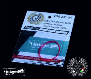 画像1: Brach Model[BM-AC 01]極細カラーケーブル レッド(外径0.2mm/長さ1m) (1)