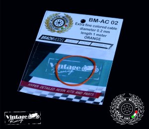 画像1: Brach Model[BM-AC 02]極細カラーケーブル オレンジ(外径0.2mm/長さ1m) (1)
