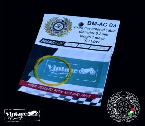 画像1: Brach Model[BM-AC 03]極細カラーケーブル イエロー(外径0.2mm/長さ1m) (1)