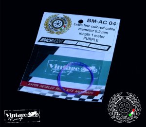 画像1: Brach Model[BM-AC 04 ]極細カラーケーブル パープル(外径0.2mm/長さ1m) (1)