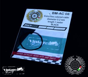 画像1: Brach Model[BM-AC 08]極細カラーケーブル ブラック(外径0.2mm/長さ1m) (1)