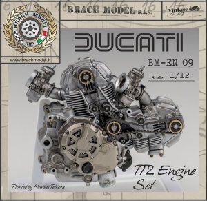 画像1: Brach Model[BM-EN09]1/12 ドゥカティ TT2 600cc 1982 エンジンセット (1)