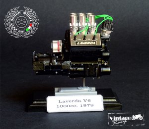 画像1: Brach Model[BM-EN 10]1/12 ラベルダV6 1000cc エンジンセット (1)