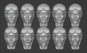 画像2: CHINO MODEL[CM-123B]1/35 日本人ヘッドパーツ vol.1(戦車帽) (2)