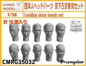 画像1: CHINO MODEL[CMRG35032]1/35 西洋人ヘッドパーツ 見下ろす表情セット (1)