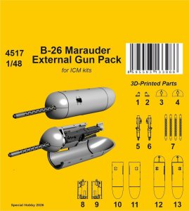 画像1: CMK[CMK4517]1/48 B-26 マローダー ガンパック(開・閉状態 x 各2入) (ICM用) (1)