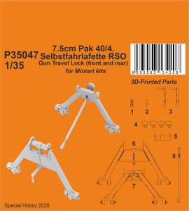 画像1: CMK[CMKP35047]1/35 7.5cmPak40/4搭載自走砲 RSOトラベルロック (前・後 x 各1) (ミニアート用) (1)