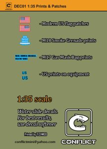 画像1: コンフリクト・ミニチュアズ[CM-DEC01]1/35 現用 アメリカ 装備品プリント&軍装パッチセット (1)