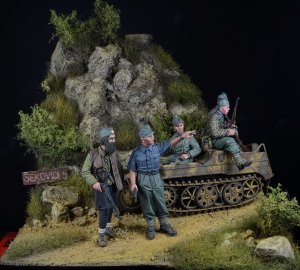 画像4: D-Day miniature studio[DD35291]1/35 WWII ドイツ 「ハイデローゼ作戦」ユーゴスラビア 1944年 武装SS山岳部隊(プリンツ・オイゲン＆ハンジャール師団)＆ゲリラ組織チェトニク構成員セット(タミヤ用 5体入) (4)
