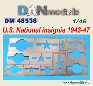 画像1: DANmodels[DAN48536]1/48 米軍機国籍マーク 1943年〜1947年エッチングステンシル (1)