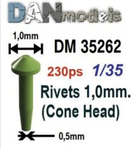 画像1: DAN models[DAN35262]円錐リベット (頭Φ1.0mm、230個入り) (1)