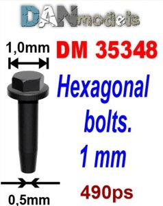 画像1: DAN models[DAN35348]六角ボルト (頭Φ1.0mm、490個入り) (1)