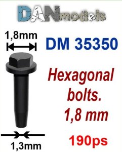 画像1: DAN models[DAN35350]六角ボルト (頭Φ1.8mm、190個入り) (1)