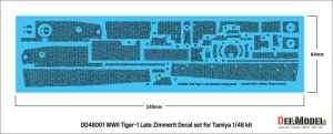 画像2: DEF.MODEL[DD48001]1/48 WWII ドイツ タイガーI重戦車中期/後期型 ツィンメリットデカールセット エッチンググリル付(タミヤ用) (2)