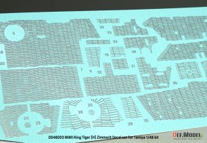 画像4: DEF.MODEL[DD48003]1/48 WWII ドイツ キングタイガー重戦車ヘンシェル砲塔 ツィンメリットデカールセット(タミヤ用) (4)