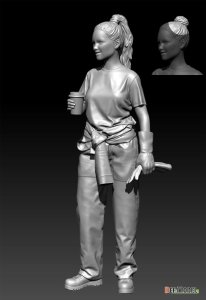 画像2: DEF.MODEL[DF24002]1/24 女性メカニック"ジェニファー" (2)