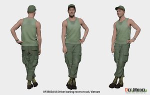 画像3: DEF.MODEL[DF35034]1/35 現用 アメリカ トラックに寄りかかって休憩する運転手 ベトナム戦争(ヘッド2個付) (3)