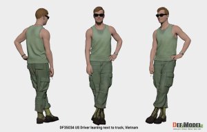 画像4: DEF.MODEL[DF35034]1/35 現用 アメリカ トラックに寄りかかって休憩する運転手 ベトナム戦争(ヘッド2個付) (4)