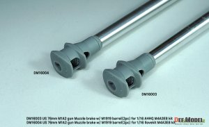 画像11: DEF.MODEL[DM16003]1/16 WWII アメリカ M4A3E8シャーマン戦車用 76mm M1A2砲マズルブレーキ/M1919機銃身2本付(タコム/AHHQ用) (11)