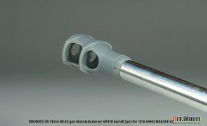 画像8: DEF.MODEL[DM16003]1/16 WWII アメリカ M4A3E8シャーマン戦車用 76mm M1A2砲マズルブレーキ/M1919機銃身2本付(タコム/AHHQ用) (8)