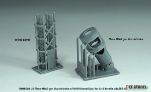 画像2: DEF.MODEL[DM16004]1/16 WWII アメリカ M4A3E8シャーマン戦車用 76mm M1A2砲マズルブレーキ/M1919機銃身2本付(アイラブキット用) (2)