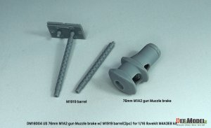 画像3: DEF.MODEL[DM16004]1/16 WWII アメリカ M4A3E8シャーマン戦車用 76mm M1A2砲マズルブレーキ/M1919機銃身2本付(アイラブキット用) (3)