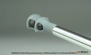画像7: DEF.MODEL[DM16004]1/16 WWII アメリカ M4A3E8シャーマン戦車用 76mm M1A2砲マズルブレーキ/M1919機銃身2本付(アイラブキット用) (7)