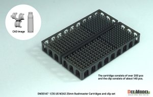 画像2: DEF.MODEL[DM35147]1/35 現用 アメリカ M2/M3ブラッドレー/LAV-25用 M242 25mmブッシュマスター機関砲空薬莢/クリップセット (2)