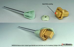 画像4: DEF.MODEL[DM35154]1/35 WWII ドイツ ヘッツァー駆逐戦車中期/後期型用 ショートノーズ型マントレット/砲身セット(アカデミー/タミヤ/タコム用) (4)