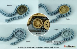 画像15: DEF.MODEL[DT35001]1/35 WWIIドイツSd.kfz.251ハノマーク用初期型可動履帯セット(各社キット対応) (15)