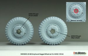 画像5: DEF.MODEL[DW16005]1/16 WWII アメリカ M8グレイハウンド軽装甲車用 自重変形タイヤセット(タコム/AHHQ用) (5)