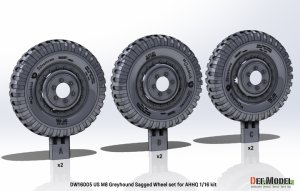 画像8: DEF.MODEL[DW16005]1/16 WWII アメリカ M8グレイハウンド軽装甲車用 自重変形タイヤセット(タコム/AHHQ用) (8)