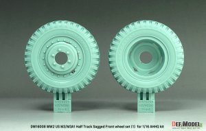 画像2: DEF.MODEL[DW16008]1/16 WWII アメリカ US M3/M3A1ハーフトラック用 前輪自重変形タイヤセット(1) 軍用タイプ(アンディーズホビーヘッドクォーターズ/タコム用) (2)