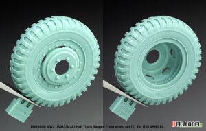 画像3: DEF.MODEL[DW16008]1/16 WWII アメリカ US M3/M3A1ハーフトラック用 前輪自重変形タイヤセット(1) 軍用タイプ(アンディーズホビーヘッドクォーターズ/タコム用) (3)