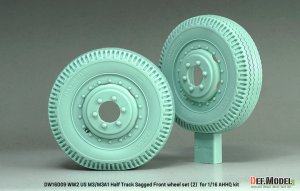 画像4: DEF.MODEL[DW16009]1/16 WWII アメリカ US M3/M3A1ハーフトラック用 前輪自重変形タイヤセット(2) 貨物用タイプ(アンディーズホビーヘッドクォーターズ/タコム用) (4)