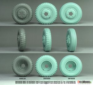 画像5: DEF.MODEL[DW16009]1/16 WWII アメリカ US M3/M3A1ハーフトラック用 前輪自重変形タイヤセット(2) 貨物用タイプ(アンディーズホビーヘッドクォーターズ/タコム用) (5)